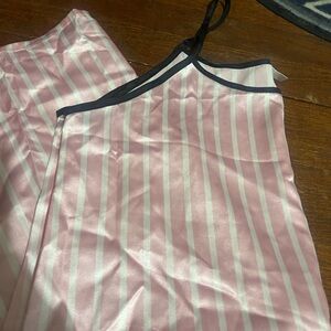 Striped Pink Satin Sleepwear